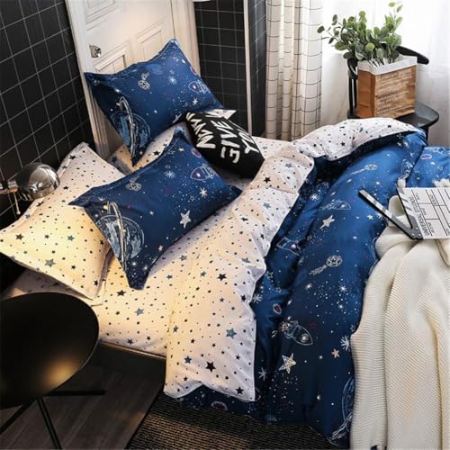 Chanyuan Star Galaxy Duvet Cover Twin Size Reversible Bedding Set