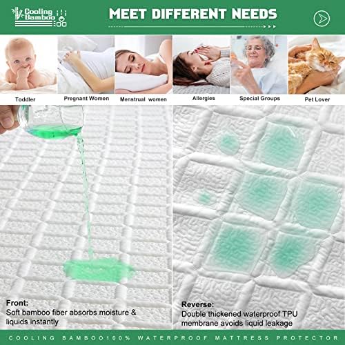 UNILIBRA Twin XL Waterproof Mattress Protector with Bamboo Cooling Cover