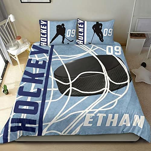Personalized Ice Hockey Duvet Set for Kids