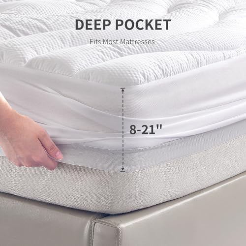Sonive White Mattress Pad with 3-Zone Support