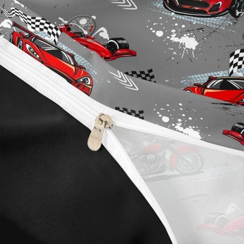 Castle Fairy Red Race Car Duvet Cover Set Toddler Size