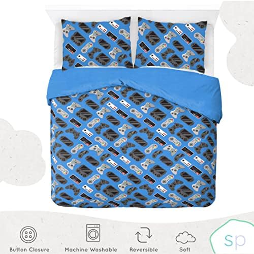Saturday Park Gamer Duvet Set - FullQueen 3pc Organic Cotton