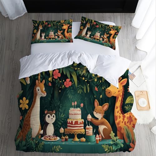 GIPNIAU California King Giraffe Duvet Cover Set