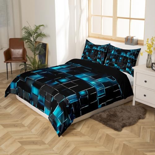 Erosebridal Black and Blue Duvet Cover Set
