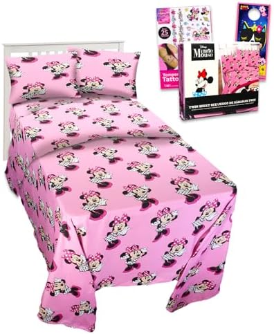 Disney Minnie Mouse Twin Bedding Set with Tattoos and Decor