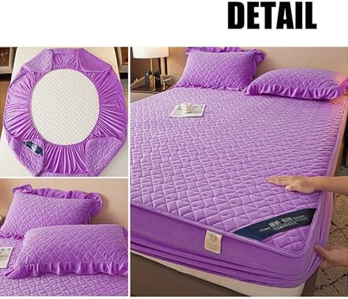 LDLCYCN Velvet Mattress Protector Queen Size