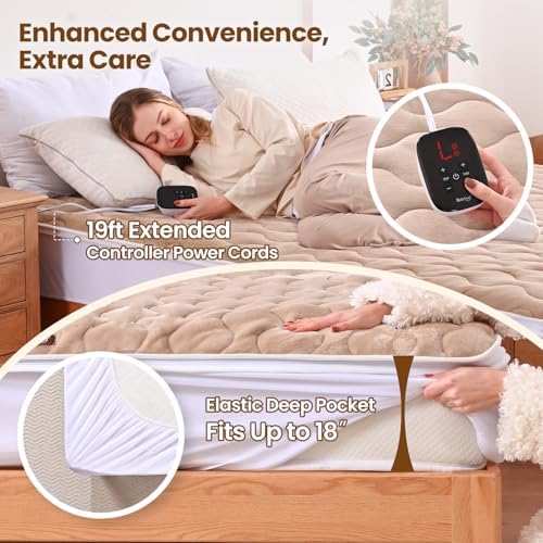 Bearhug Queen Electric Mattress Pad with Dual Control and 10 Heat Levels 1