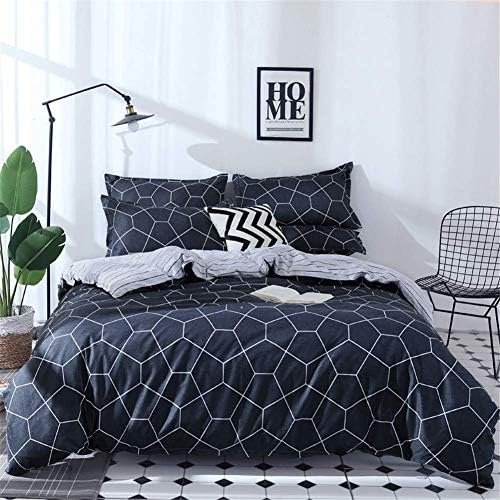 Feelyou Twin Duvet Cover Set Navy Blue with Zipper 1