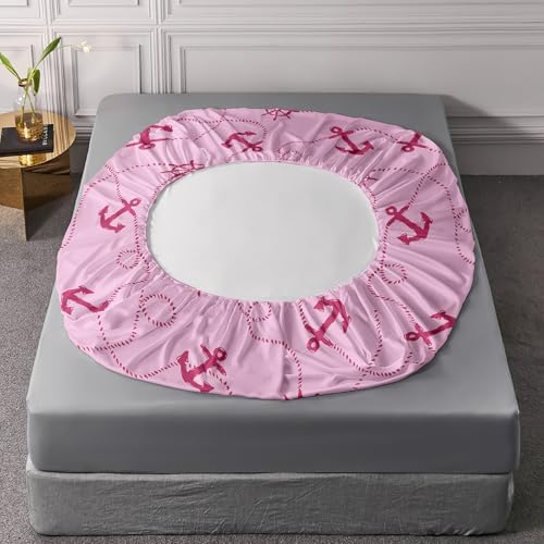 QOOMO Pink Anchor Nautical Sheet Set for Kids 1