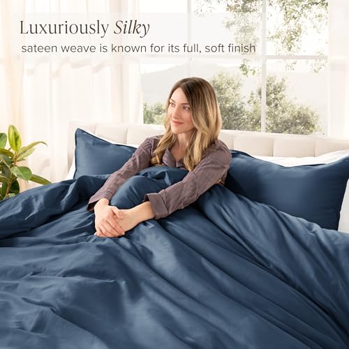 Bare Home Organic Cotton Sateen Duvet Cover Set - TwinTwin XL 400 Thread Count