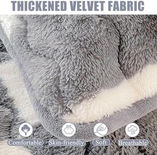 Velvet Mattress Protector Thick Warm Plush Cover 180x200cm King Size