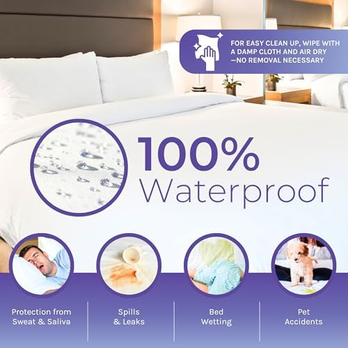 Hygea Natural 6 Gauge Vinyl Mattress Encasement for Bed Wetting Full XL