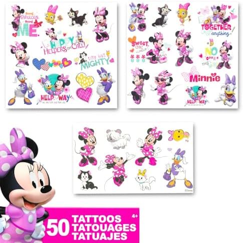 Disney Minnie Mouse Twin Bedding Set with Tattoos and Decor