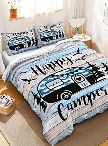 HOSIMA Happy Camper Duvet Cover Set - Queen Size 1
