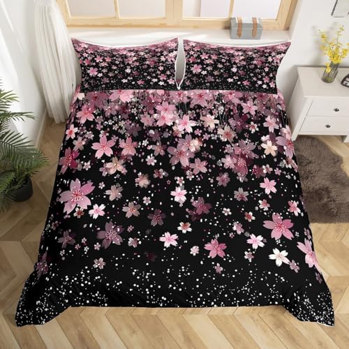 Feelyou Cherry Blossoms Duvet Cover Set King Size