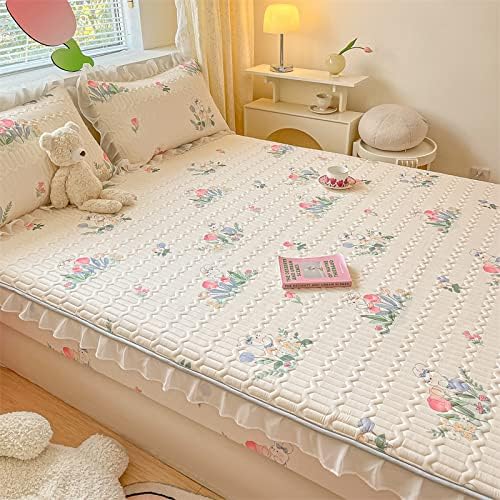 FCLDESHOP Cooling Latex Bed Sheet Set 180x200cm 3pcs with Pillowcases