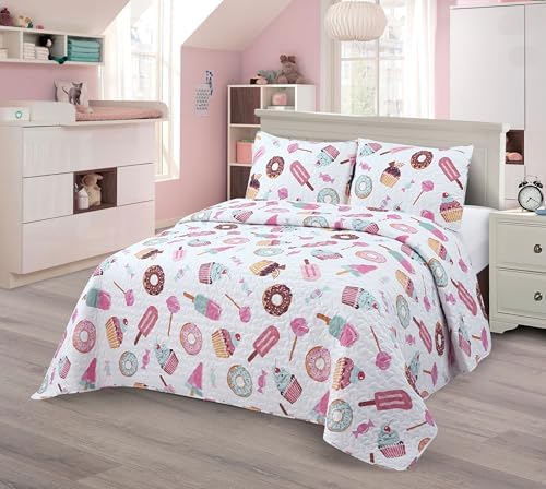 Kids Zone Sweet Treats Bedspread Set Twin