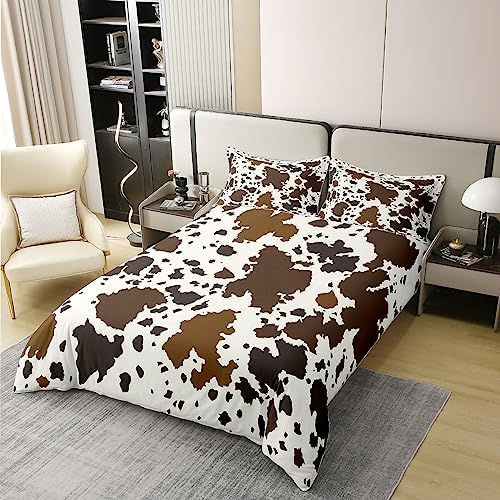 Jejeloiu Cow Print Kids Duvet Cover Set