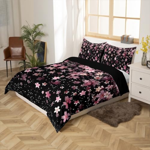 Feelyou Cherry Blossoms Duvet Cover Set King Size