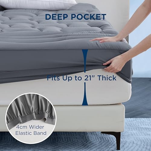 Bedsure Waterproof Mattress Protector - Quilted Fitted Pad for 39x75 Mattress