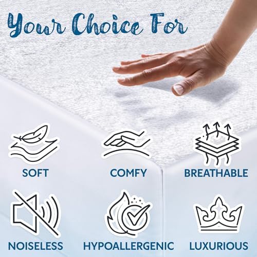 Guardmax Terry Cotton Queen Mattress Protector - Waterproof Dust Mite Proof