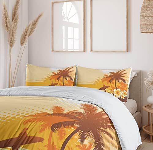 Ambesonne Surf Duvet Cover Set with 3 Piece Bedding