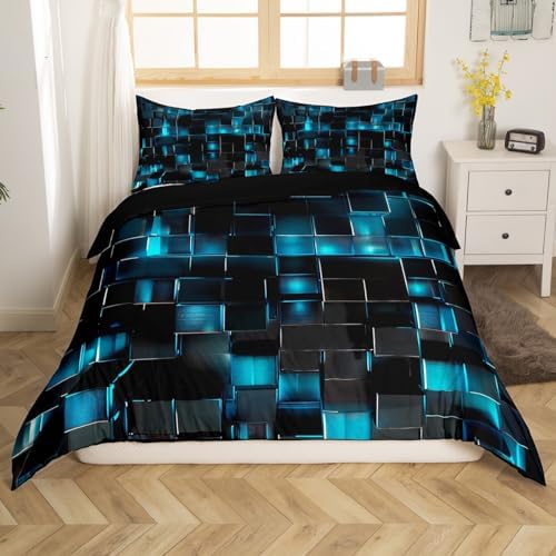 Erosebridal Black and Blue Duvet Cover Set