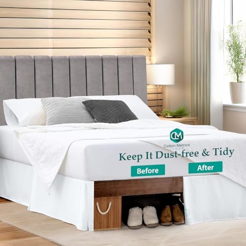 Premium King Size Bed Skirt 800TC Egyptian Cotton White