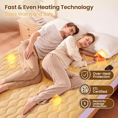 Bearhug Queen Electric Mattress Pad with Dual Control and 10 Heat Levels 1