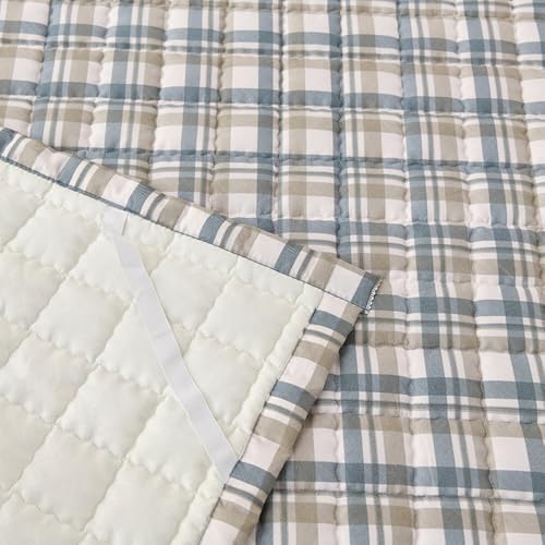 LweiPsqLin Queen Mattress Pad Breathable Non-Slip Cotton with Elastic Straps