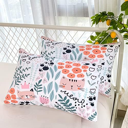 Sunature Cartoon Cat Duvet Cover Set Queen Size 3 Piece