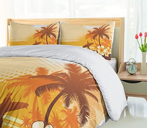 Ambesonne Surf Duvet Cover Set with 3 Piece Bedding