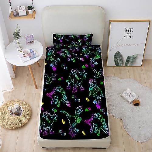 Gusuhome 3D Dinosaur Bed Sheets Twin Set for Boys