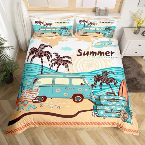 Manfei Summer Hawaii Duvet Cover Set King Size