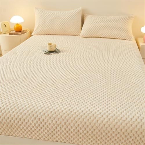 BYHIP Mattress Protector Velvet Fitted Sheet