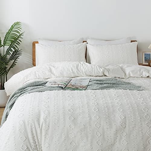 Brandream Boho White Tufted Duvet Cover Set