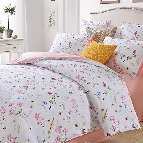 Softta 3pc King Size Duvet Cover Set Floral Pattern