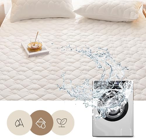 Extra Deep Pocket Fitted Sheet with Quilted Mattress Pad and Non Slip Cover