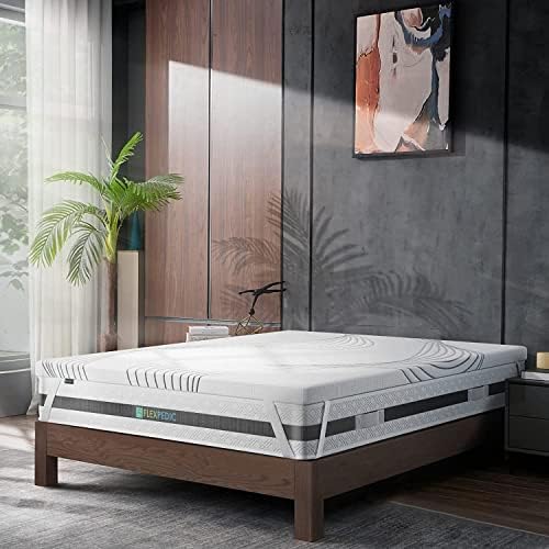 FLEXPEDIC 2 Inch Mattress Topper with Coconut Shell Carbon and 3D Breathable Mesh