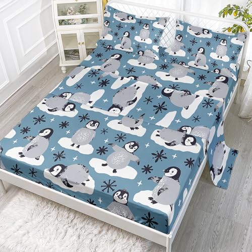 Smell Sunshine Cute Penguin Sheet Set 4Pcs for Kids