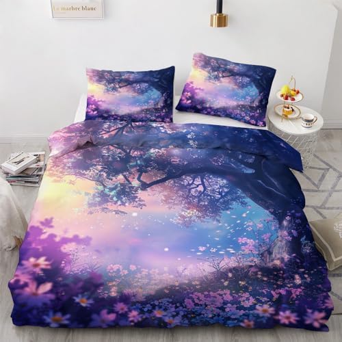 OmErsa Soft Microfiber Tree of Life Duvet Cover Set 3-Piece