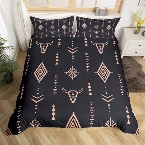 Bull Skull Duvet Cover Set King Size 1