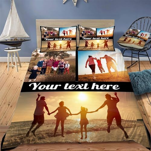 Custom Personalized Kids Duvet Cover Set with Pillowcases