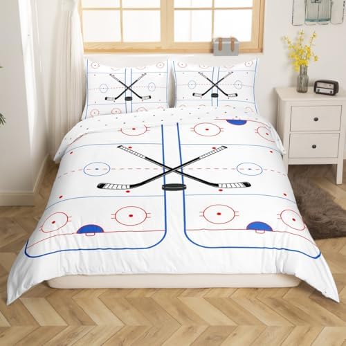 Feelyou Ice Hockey Queen Duvet Cover Set