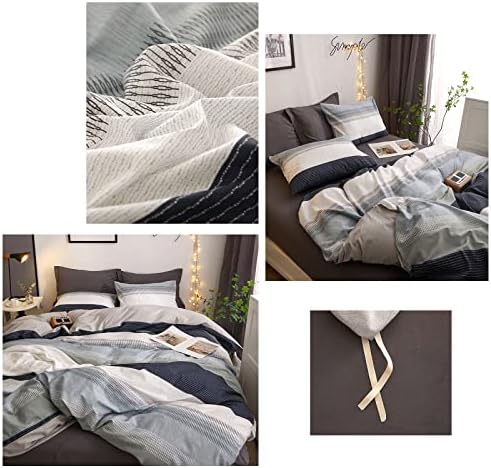 DREAMINGO Twin XL Striped Duvet Cover Set Modern Aesthetic