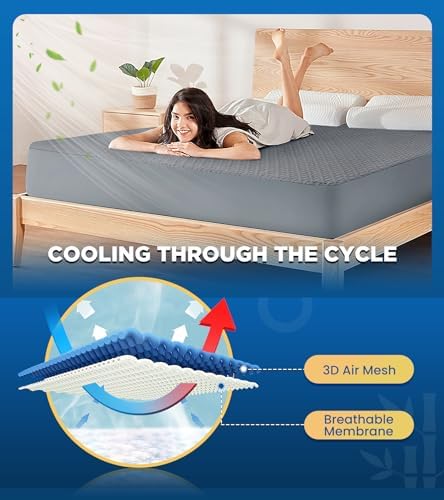 BOSANE Twin XL Waterproof Mattress Protector with Cooling 3D Air Fabric