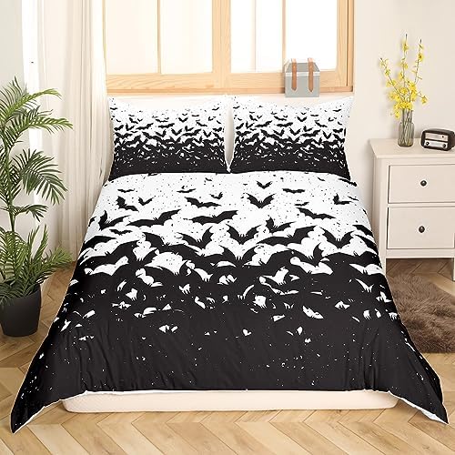 Homewish Black Bats Duvet Cover Set King Size 1