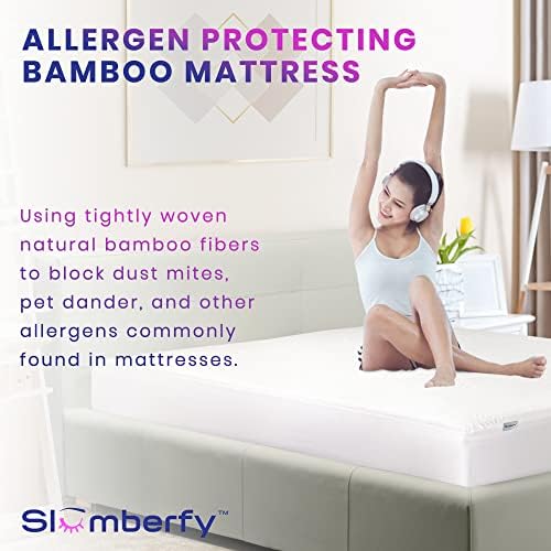 Slumberfy Waterproof Mattress Protector Bamboo Hypoallergenic Cover King Size 76x80