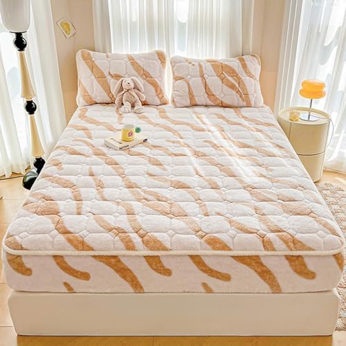 LDLCYCN Warm Queen King Full Mattress Cover with Elastic Band and Pillowcase