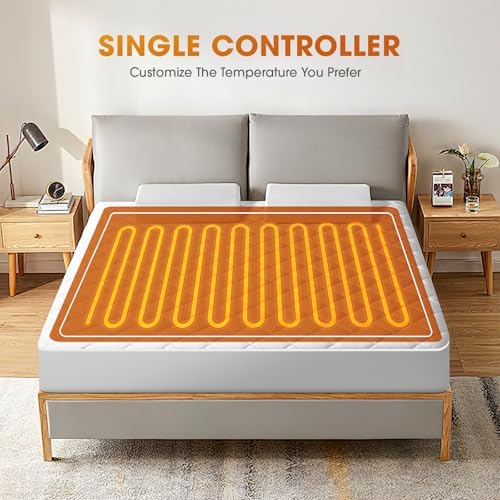 Valthie Heated Mattress Pad Twin Size 39x75 White